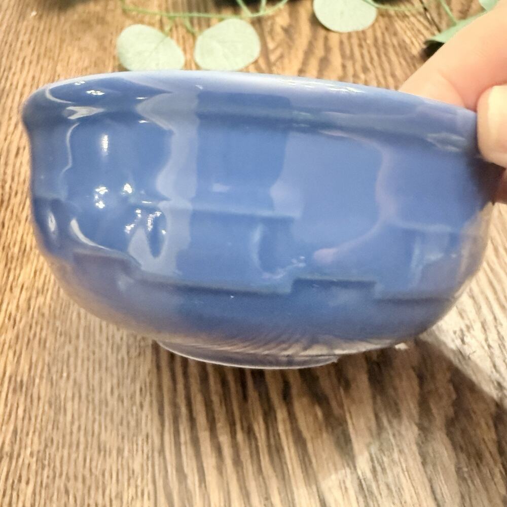 Longaberger Woven Traditions Sage Blue Bowl Set 8" & 5.25" EUC E - Picture 3 of 9